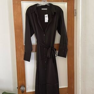 Gorgeous Abercrombie chocolate brown silky midi dress